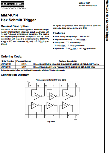 74hc14 datasheet на русском схема