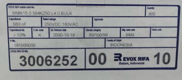 560NF 250V RM:15mm Kutu Tipi MKP Polyester Kondansatör