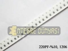 220PF 1206 Smd Kondansatör  %10 X7R 25 Adet