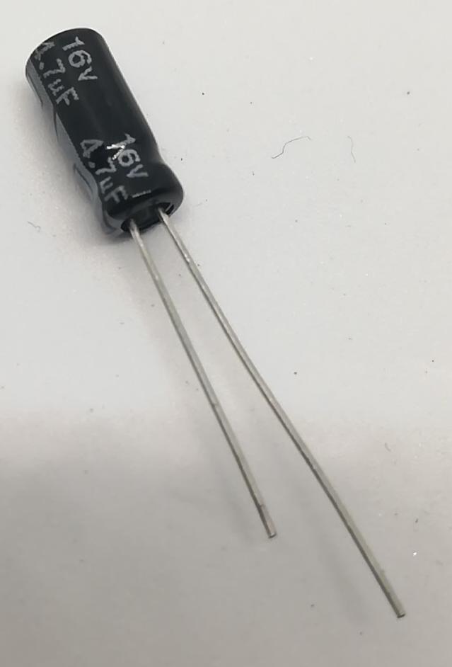 4.7UF 16V Elektrolitik Kondansatör 85C 5X11 RM:2.5