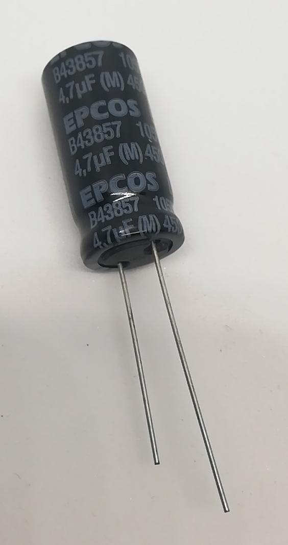 4.7UF 450V Elektrolitik Kondansatör 105C 12.5X25 RM:5
