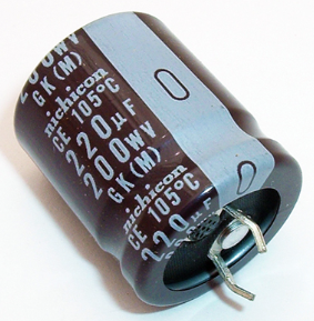 220UF 200V 18X45 85C TEL KISA AYAK  ELEKTROLİTİK KONDANSATÖR