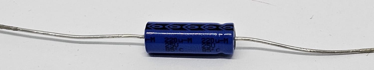 220UF 25V 6X18 85C AX. ELEKTROLİTİK KONDANSATÖR