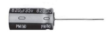 820UF 35V Elektrolitik Kondansatör 105C ŞERİT 10X21