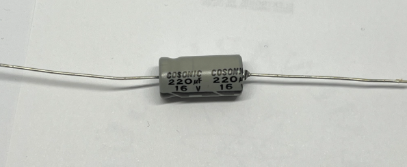 220UF 16V 8X16 85C AXİAL ELEKTROLİTİK KONDANSATÖR