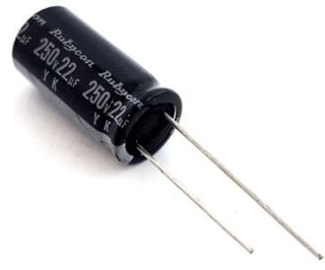 22UF 250V 12X30 105C  ELEKTROLİTİK KONDANSATÖR