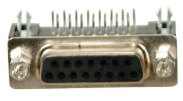 15 Pin Dişi D-Sub Konnektör - 90C / 90 Derece