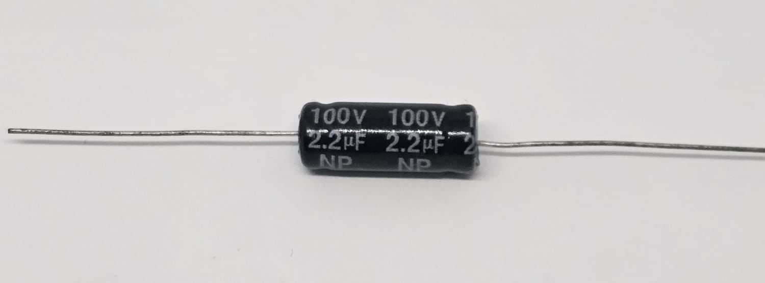 2.2UF 100V AXİAL 105C 6.3X16 BİPOLAR KONDANSATÖR
