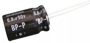 6.8UF 50V 10X20 105C UZUN AYAK BİPOLAR KONDANSATÖR