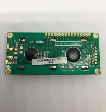 ACM1602K-FL-YBH-GN LCD Ekran Yeşil PIN SOL ÜST