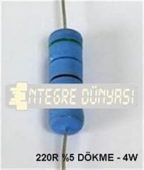 220R %5 4W Metal Oksit film Direnç