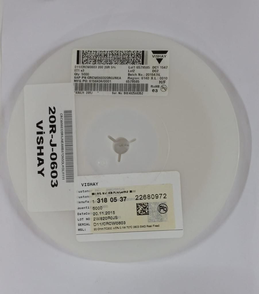 20R 603 SMD Direnç  %1 -  5000 Adet