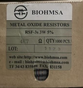 4K7 3W Metal Oksit Film Direnç
