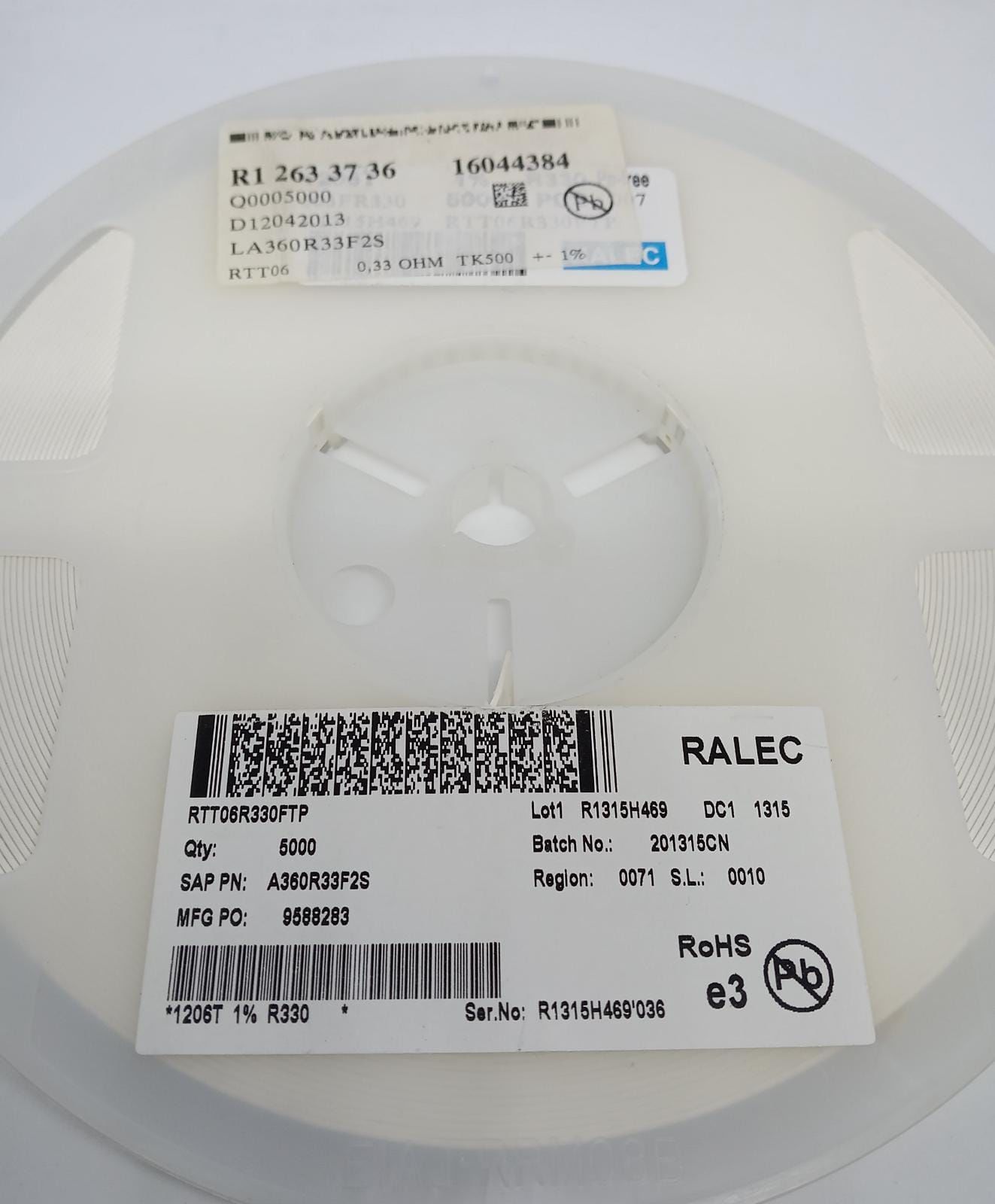 0R33 1206 SMD Direnç  %1 RTT06R330FP2 5000 ADET