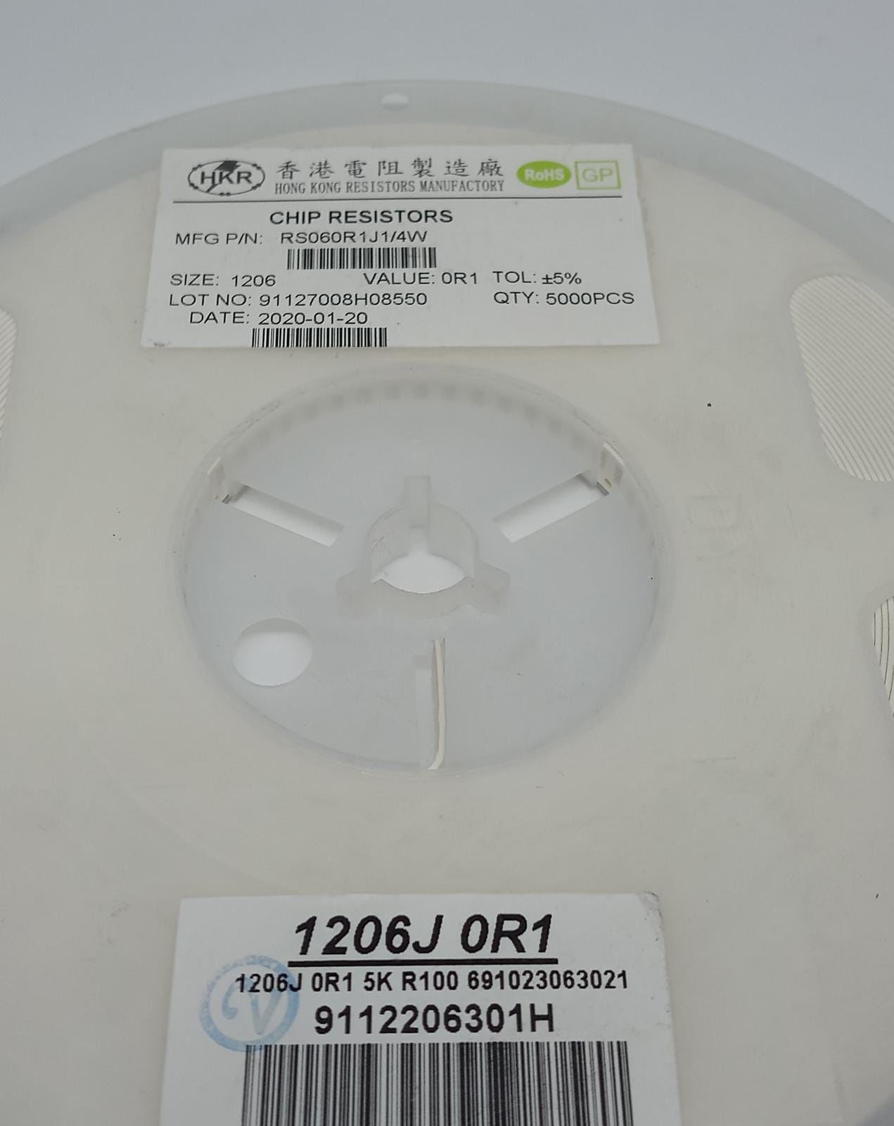 0R1 %5 1206 SMD Direnç RS060R1J  5000 ADET
