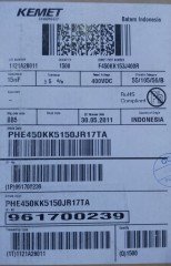 15NF 400V Polyester Kondansatör %5 RM:7.5