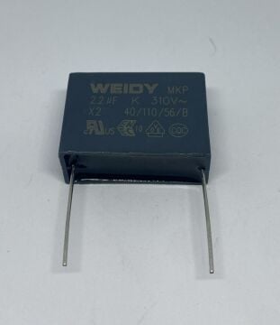 2.2UF 310V AC %10 RM:27.5MM UZUN BACAK POLYESTER KONDANSATÖR