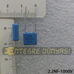 2.2NF 1000V Polyester Kondansatör %5 RM:7.5