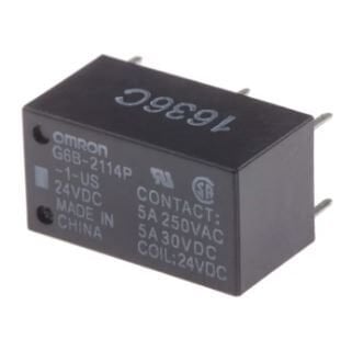 G6B-2114P-US-DC24, 24VDC 5A DPST-NO/NC (1 Form A, 1 Form B) Röle
