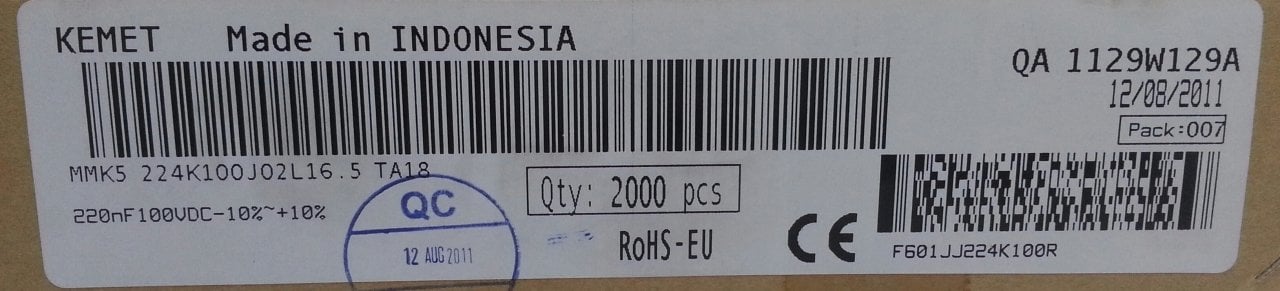 220NF 100V Polyester Kondansatör %10 RM:5