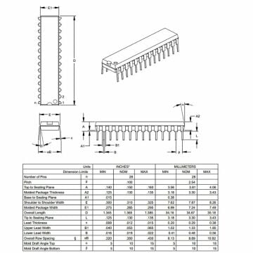 PIC16F72 I/SP DIP-28 8-Bit 20 MHz Mikrodenetleyici Entegre